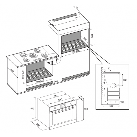 COOKonGAS F63 4 CoG G K SS GN Φούρνος Φυσικού Aερίου MultiGas Inox  